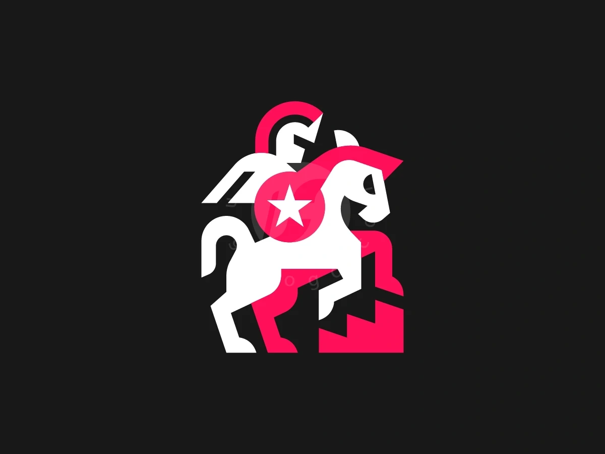 Spartan Horsemen Knight Stairs Logo - Animal Logo design by Januzich for sale on Highlogo