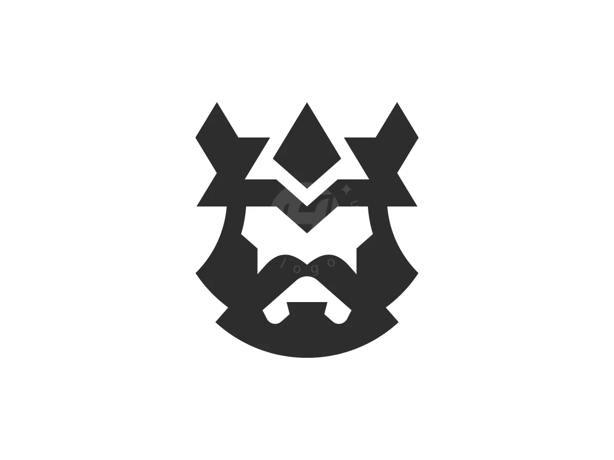 Horned Crown Bearded King Logo - Gaming Logo design by Januzich for sale on Highlogo