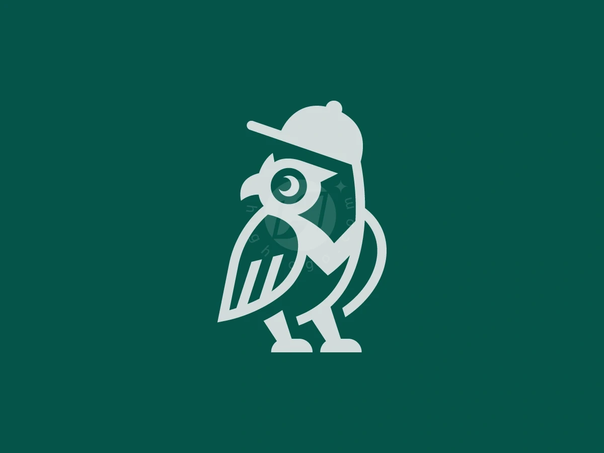 Mascot Owl Head Cap Logo - Fashion Logo design by Januzich for sale on Highlogo