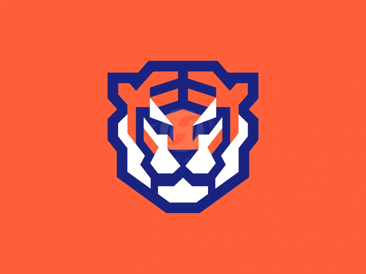 Geometric Tiger Head Sport Logo - Animal Logo design by Januzich for sale on Highlogo