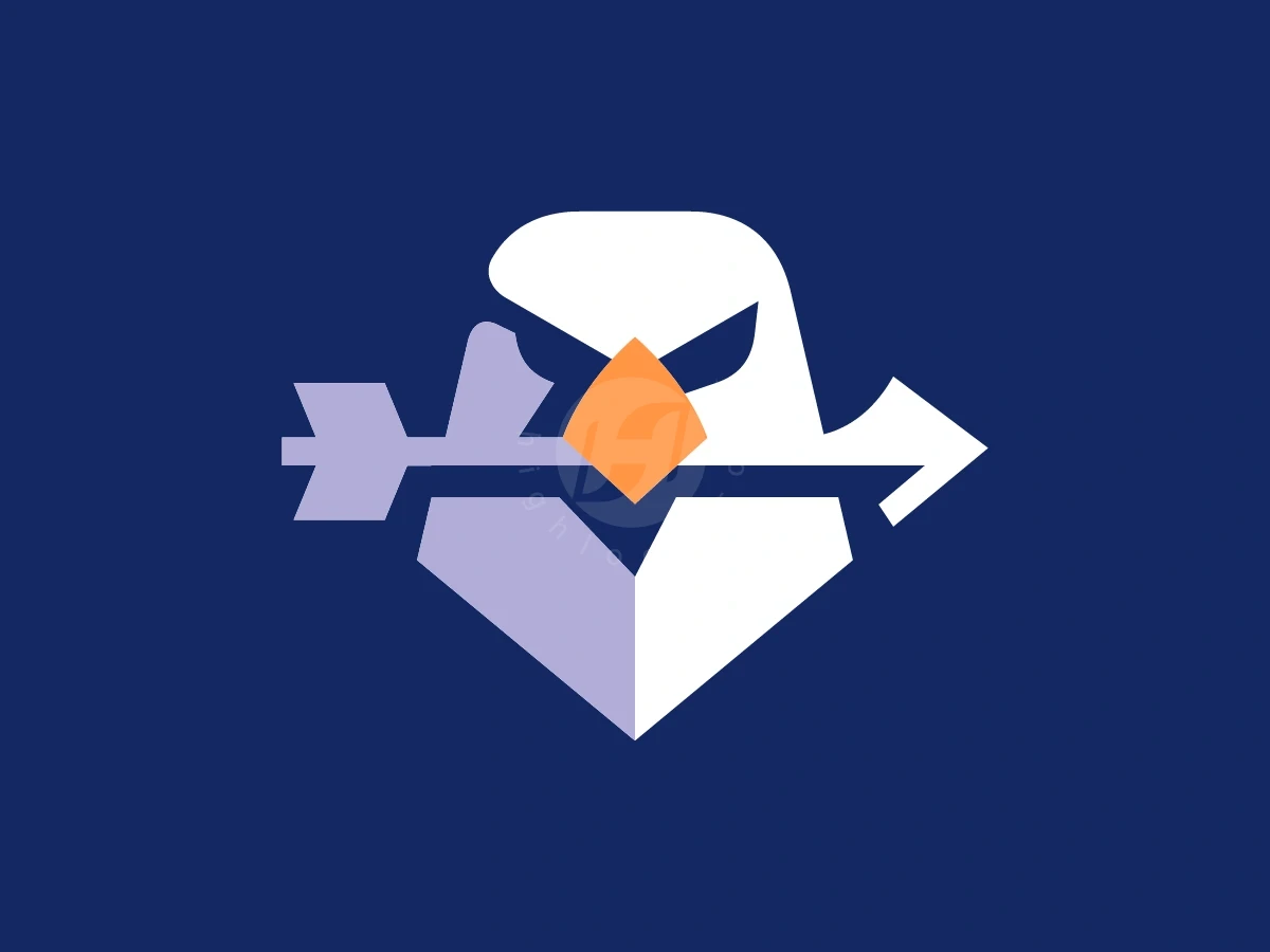 Bald Eagle Biting Arrow Logo - Animal Logo design by Januzich for sale on Highlogo