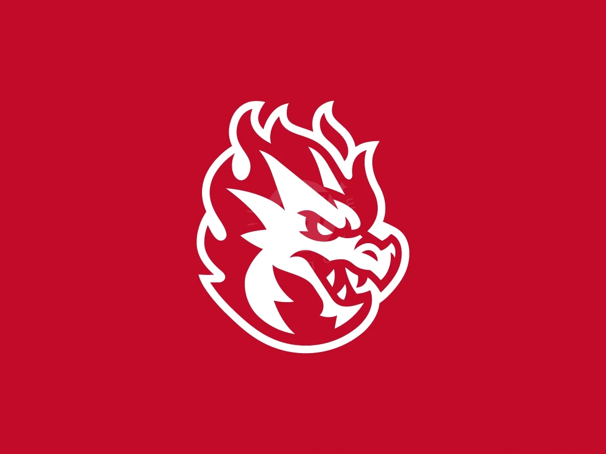 Dragon Head On Fire Logo - Animal Logo design by Januzich for sale on Highlogo