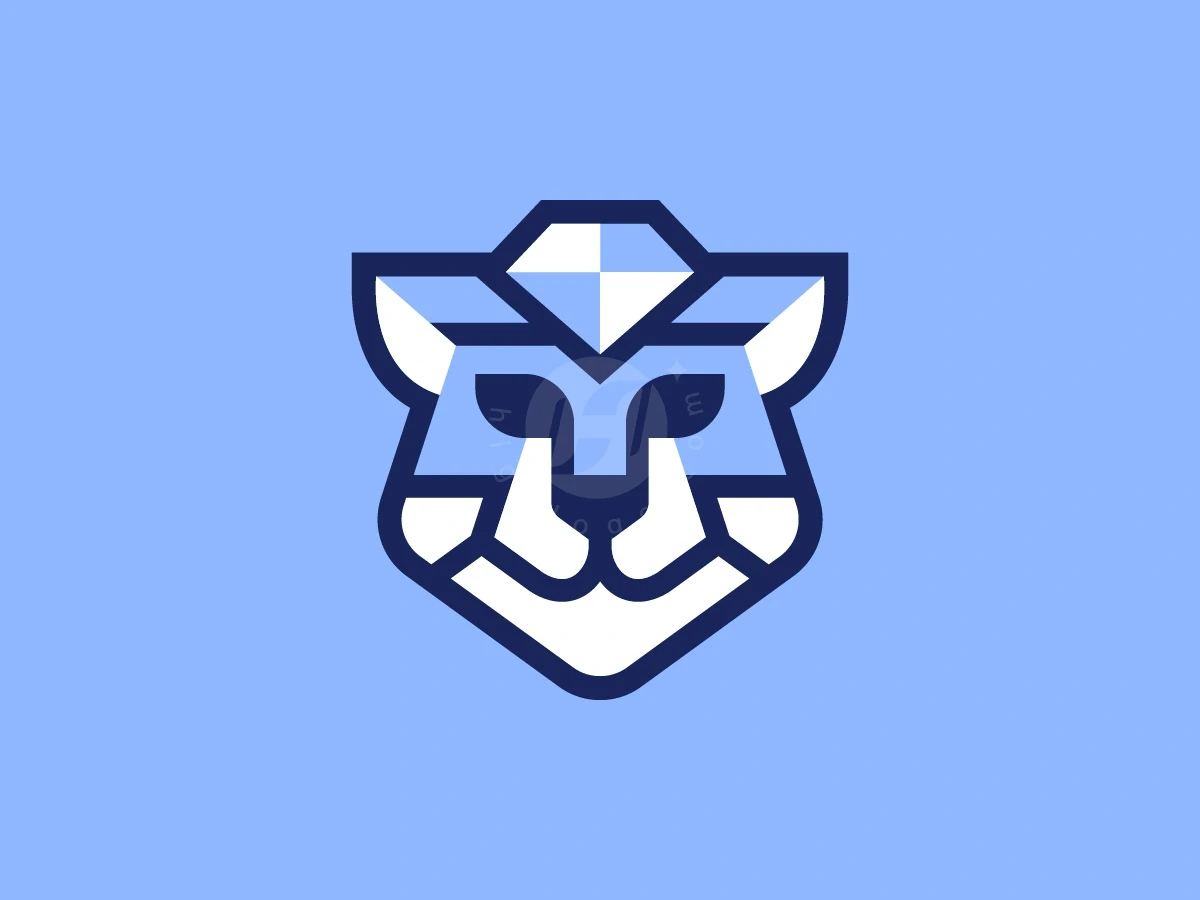 Tiger Head Diamond Geometric Logo - Animal Logo design by Januzich for sale on Highlogo