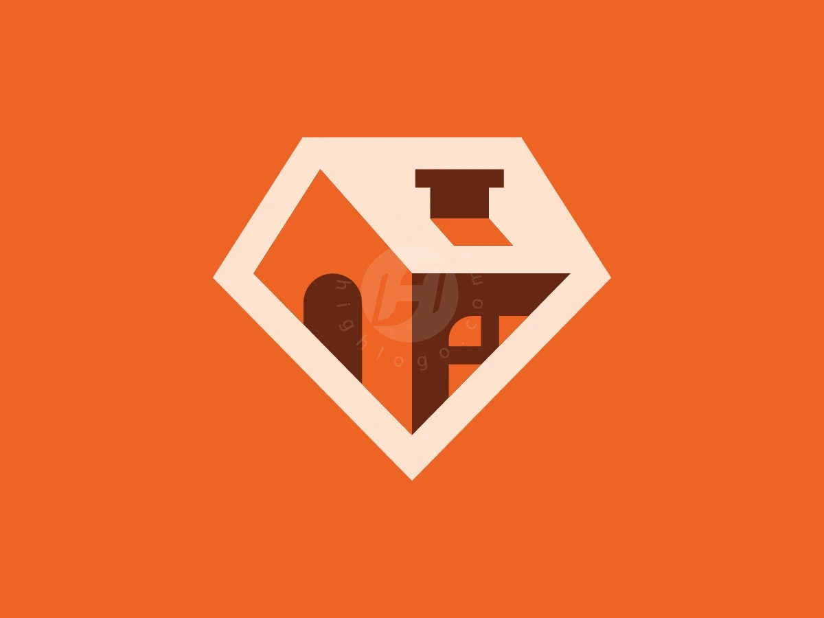 Modern Diamond House Geometric Logo - Real Estate Logo design by Januzich for sale on Highlogo