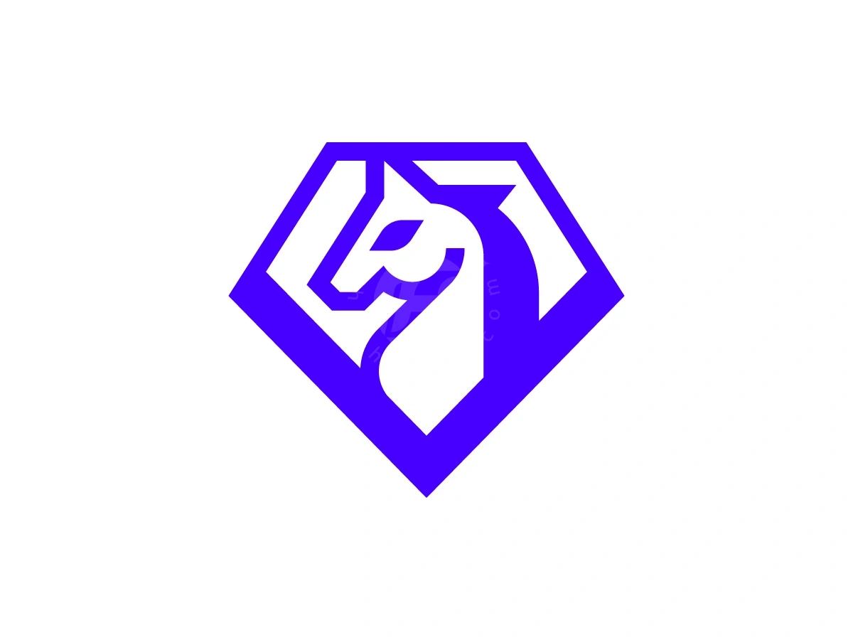 Modern Diamond Unicorn Horse Logo - Financial Logo design by Januzich for sale on Highlogo