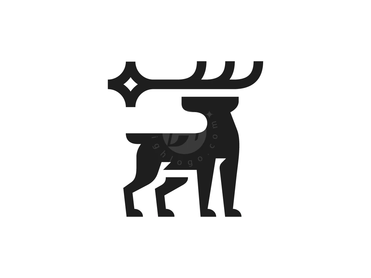 Silhouette Deer Antler Key Logo - Animal Logo design by Januzich for sale on Highlogo