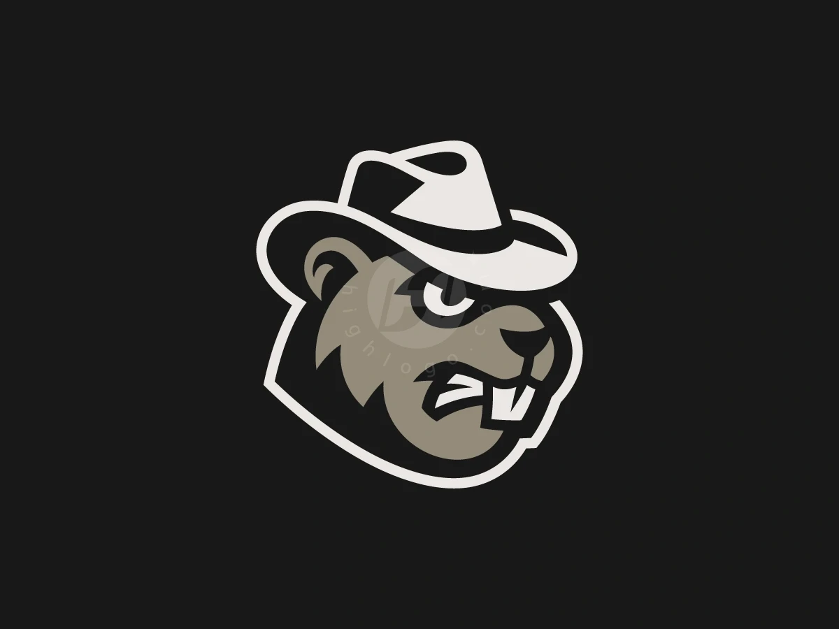 Beaver Cowboy Hat Mascot Logo - Animal Logo design by Januzich for sale on Highlogo