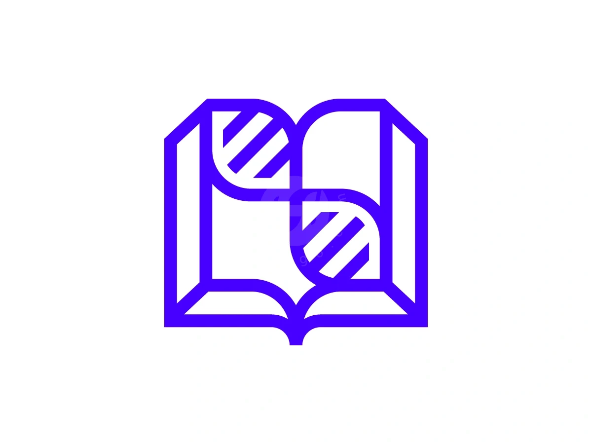 Book Of Dna Helix Line Logo - Organizations Logo design by Januzich for sale on Highlogo