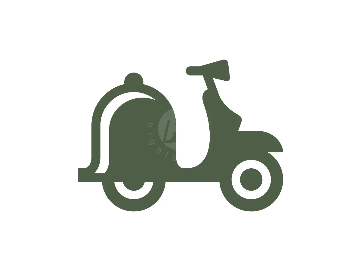 Minimalist Bell Alarm Scooter Logo - Travel Logo design by Januzich for sale on Highlogo