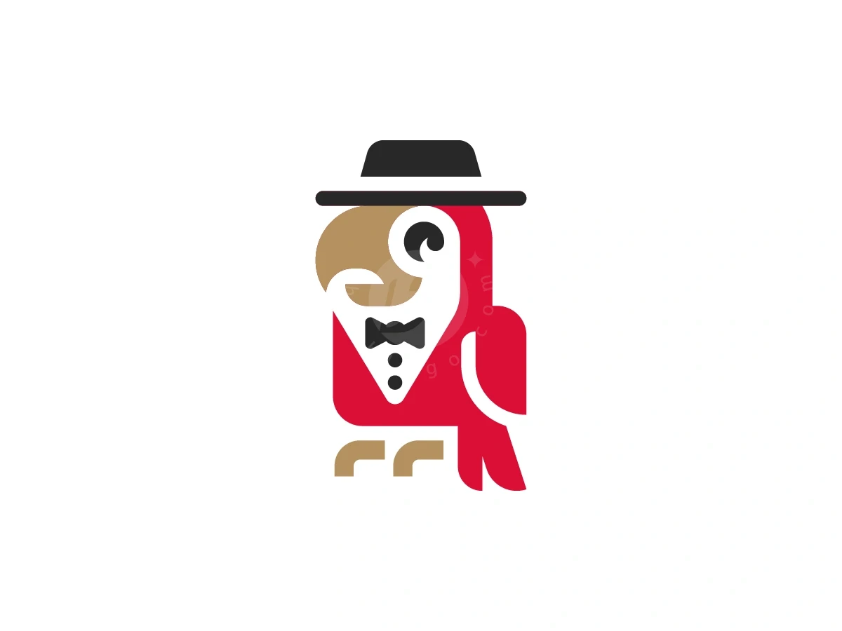 Tuxedo Fedora Hat Parrot Logo - Fashion Logo design by Januzich for sale on Highlogo