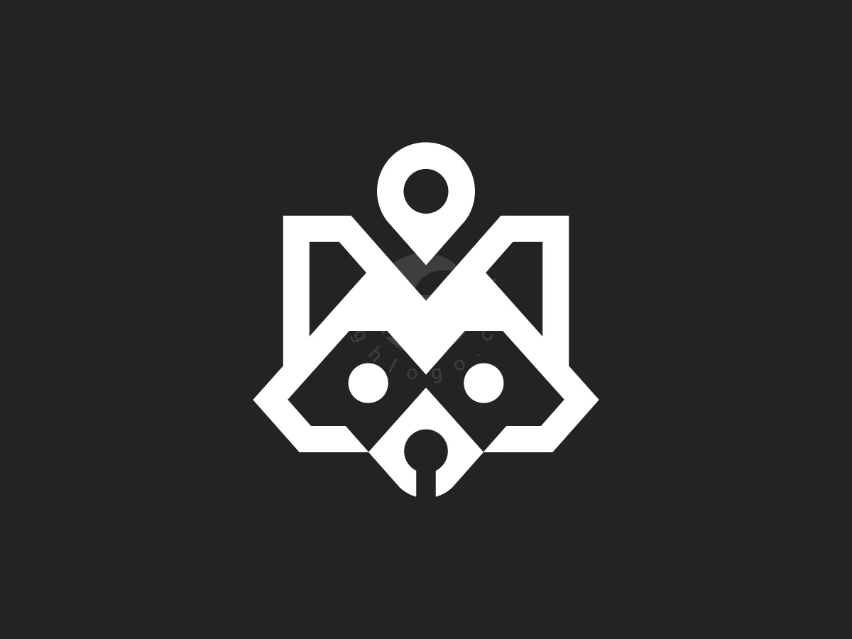 Racoon Pin Location Icon Logo - Travel Logo design by Januzich for sale on Highlogo