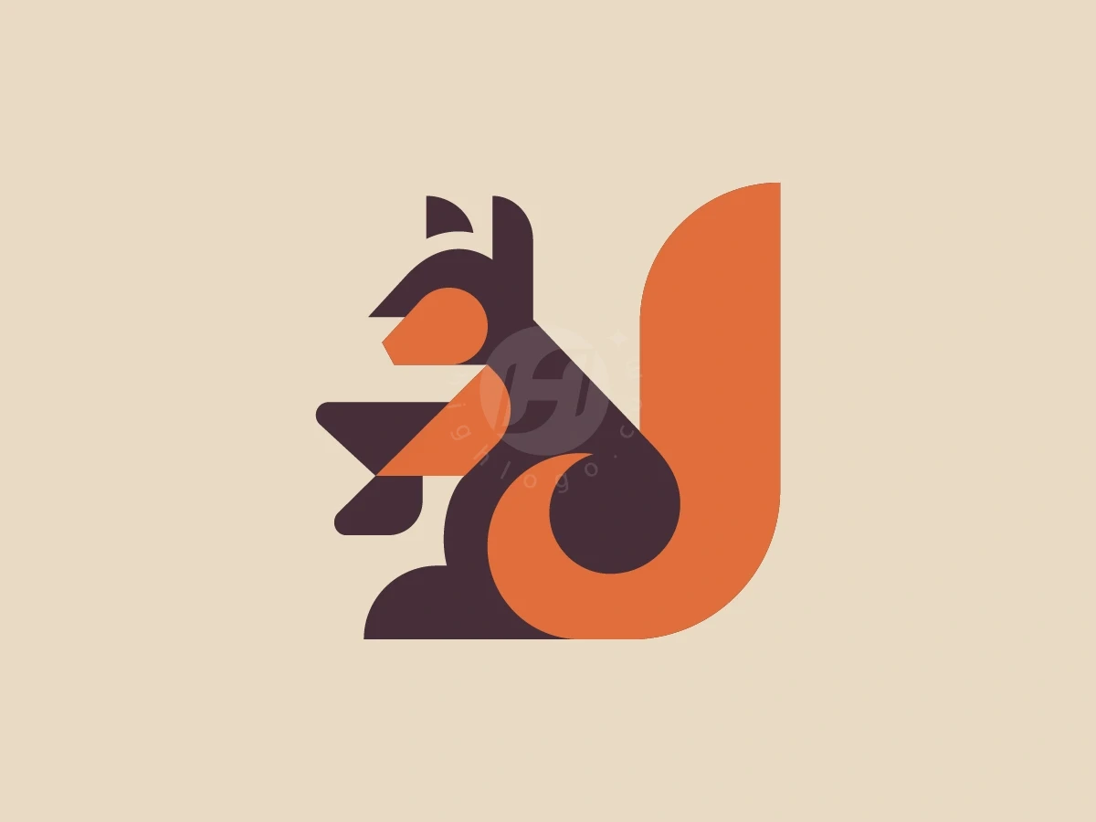 Letter J Squirrel Geometric Logo - Animal Logo design by Januzich for sale on Highlogo