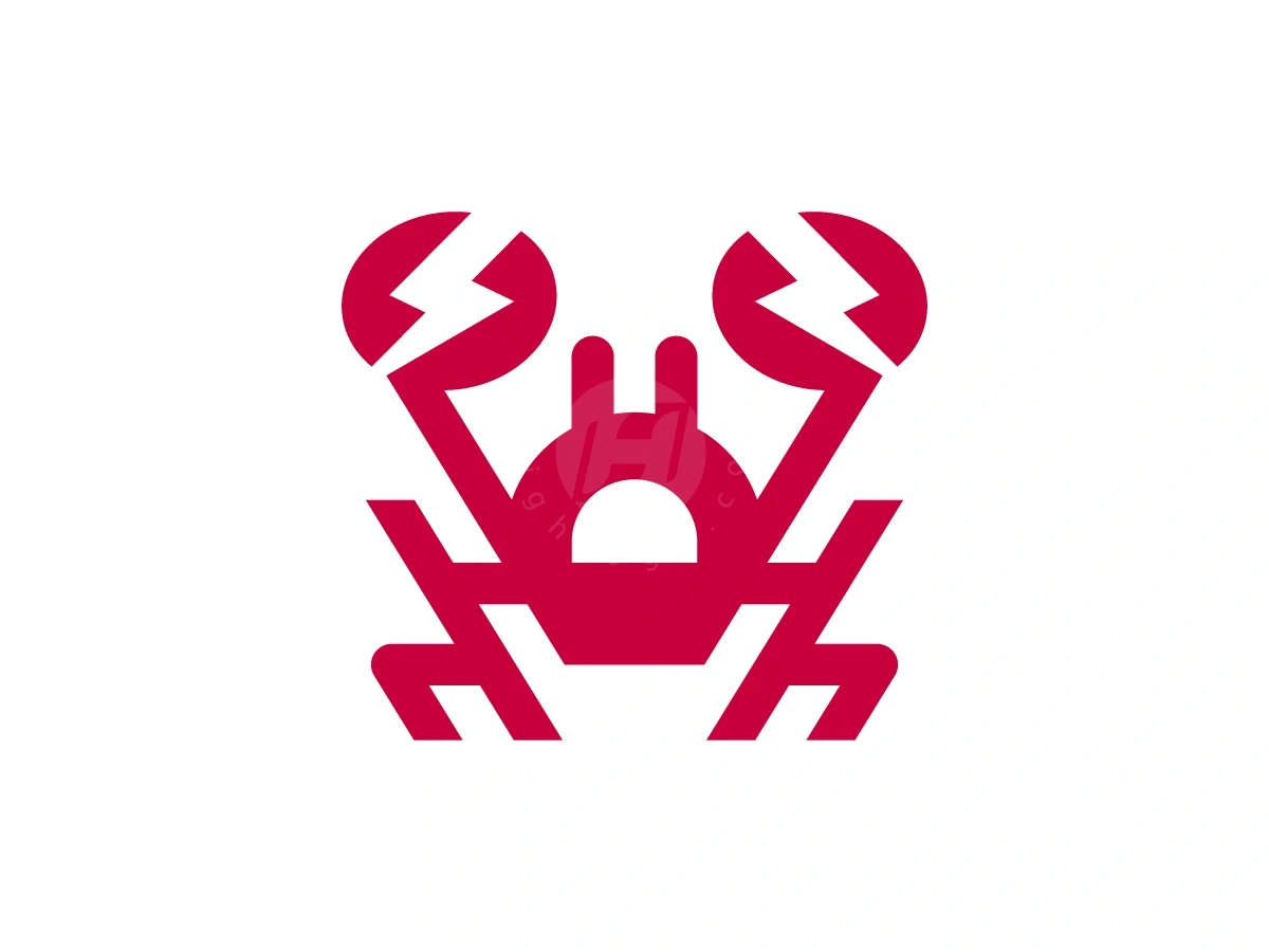 Lightning Crab Claws Electric Logo - Animal Logo design by Januzich for sale on Highlogo