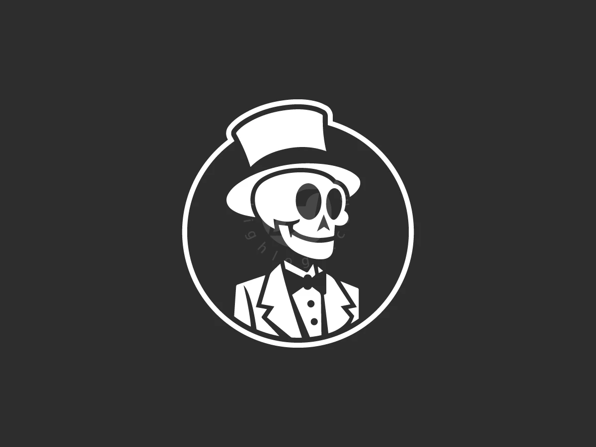 Bowtie Skeleton Gentle Man Logo - Gaming Logo design by Januzich for sale on Highlogo