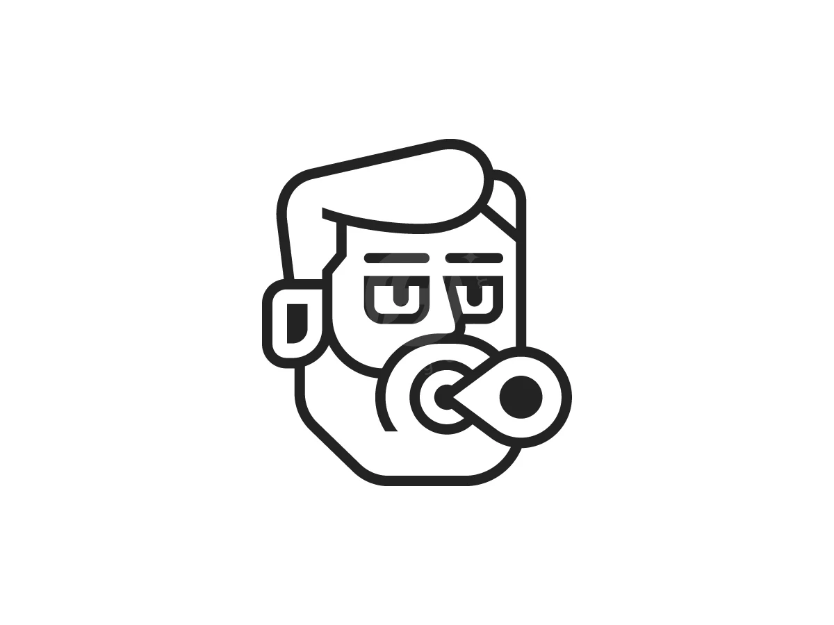 Guy Chewing Pin Shaped Gum Logo - Organizations Logo design by Januzich for sale on Highlogo