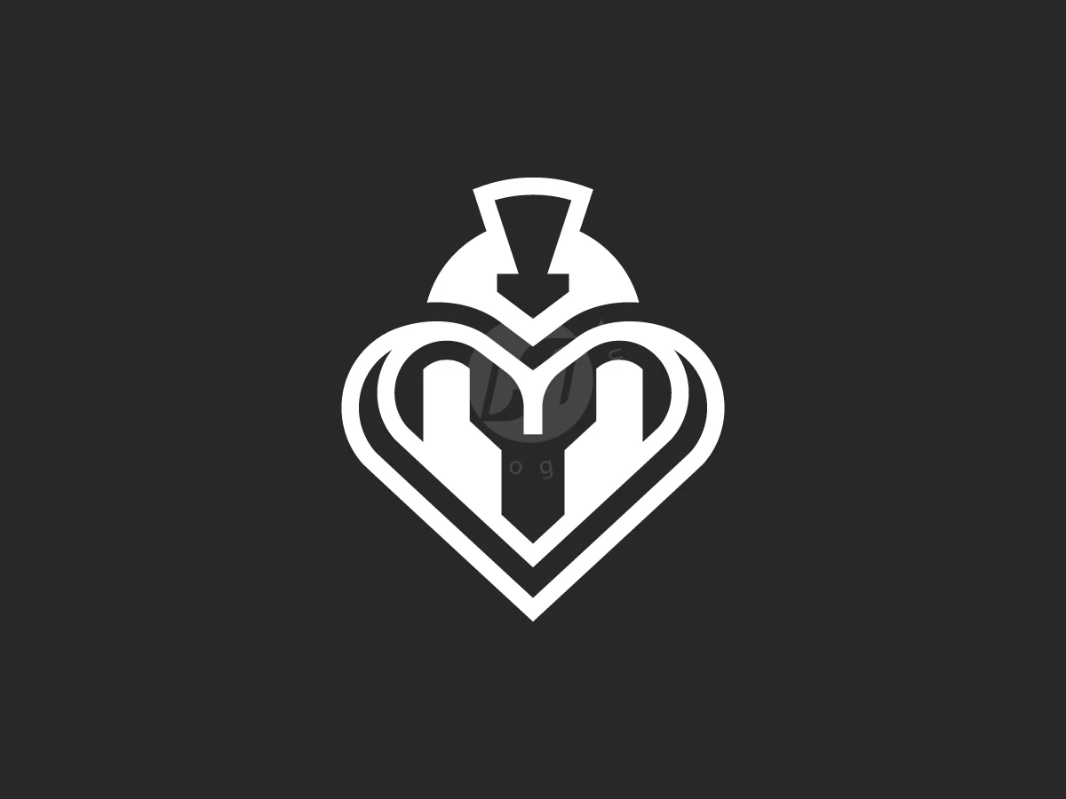 Heart Love Spartan Helmet Logo - Gaming Logo design by Januzich for sale on Highlogo
