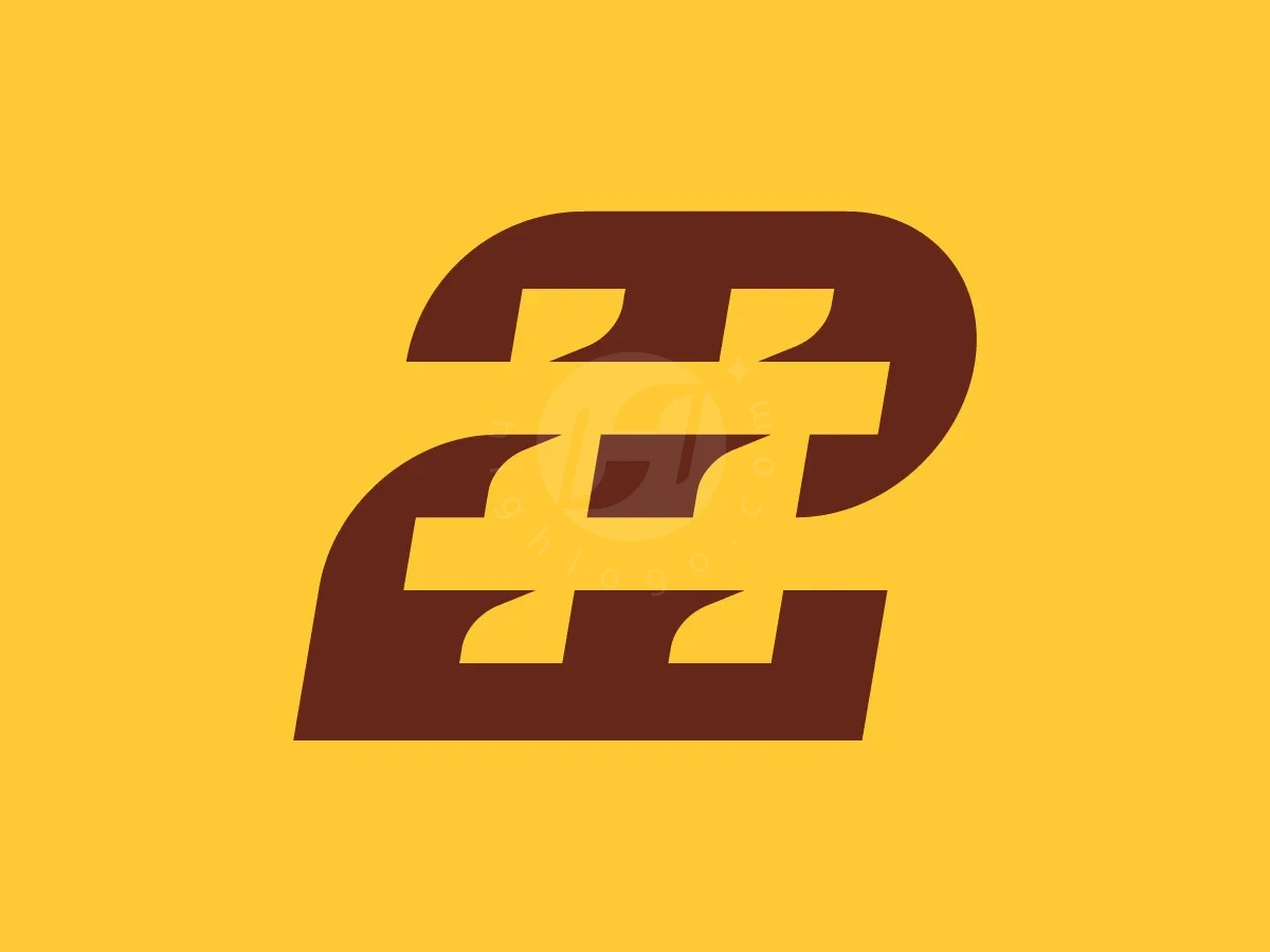 Number Two Hashtag Sign Logo - Lettermark Logo design by Januzich for sale on Highlogo