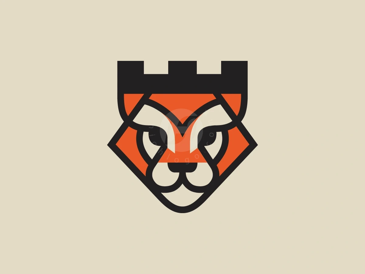 Geometric Tiger Castle Diamond Logo - Animal Logo design by Januzich for sale on Highlogo