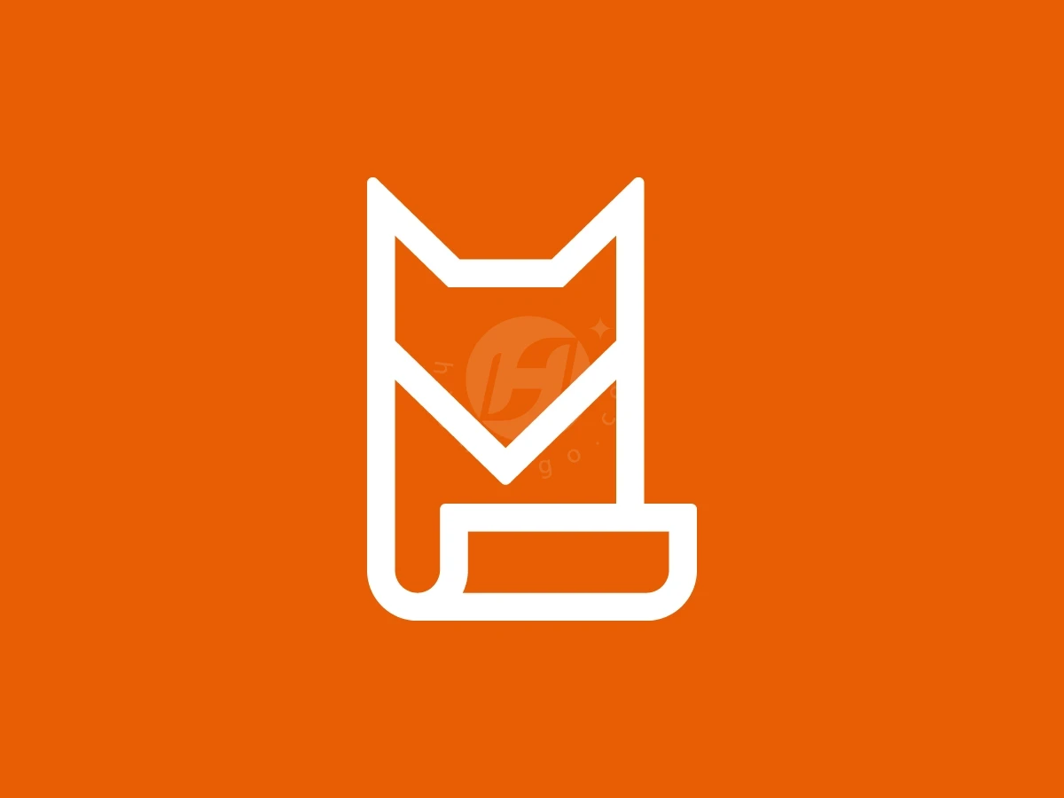 Fox Head Paper Logo With A Minimalist Look - preview 1