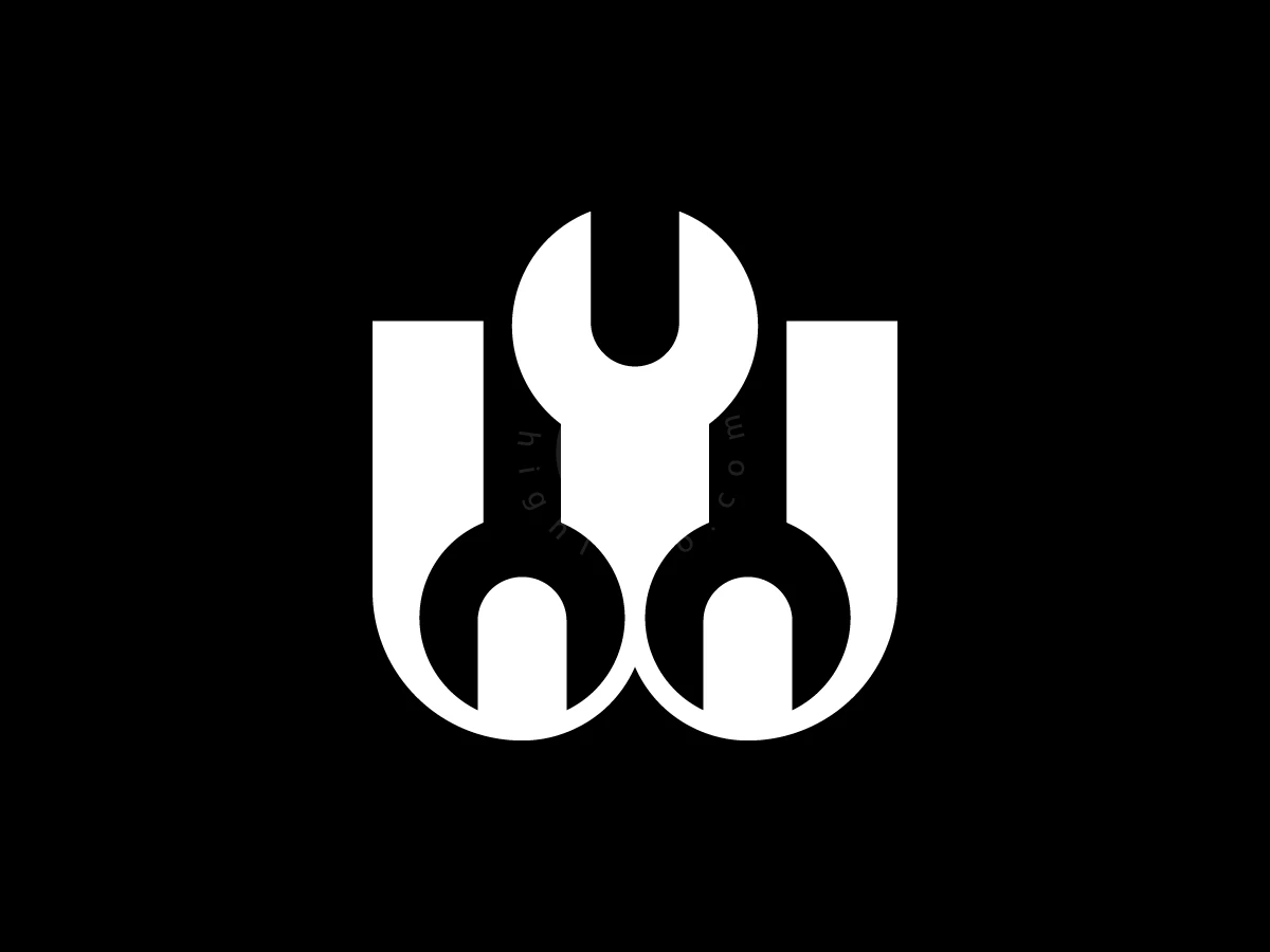 Letter W Wrench Logo With A Modern Look - preview 1