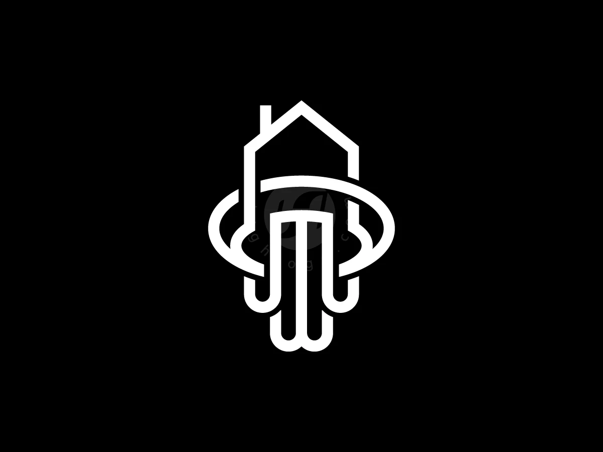House Jellyfish Logo With A Modern Look - preview 1