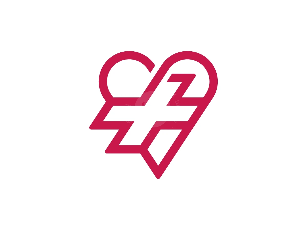 Heart Medical Cross Logo With A Modern Look - Health Logo design by Muhamad Adek for sale on Highlogo
