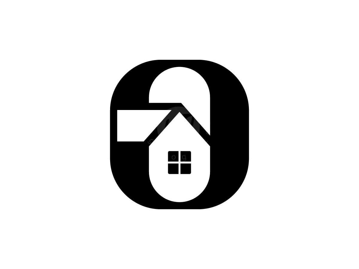 Letter O House Logo With A Modern Look - Real Estate Logo design by Muhamad Adek for sale on Highlogo