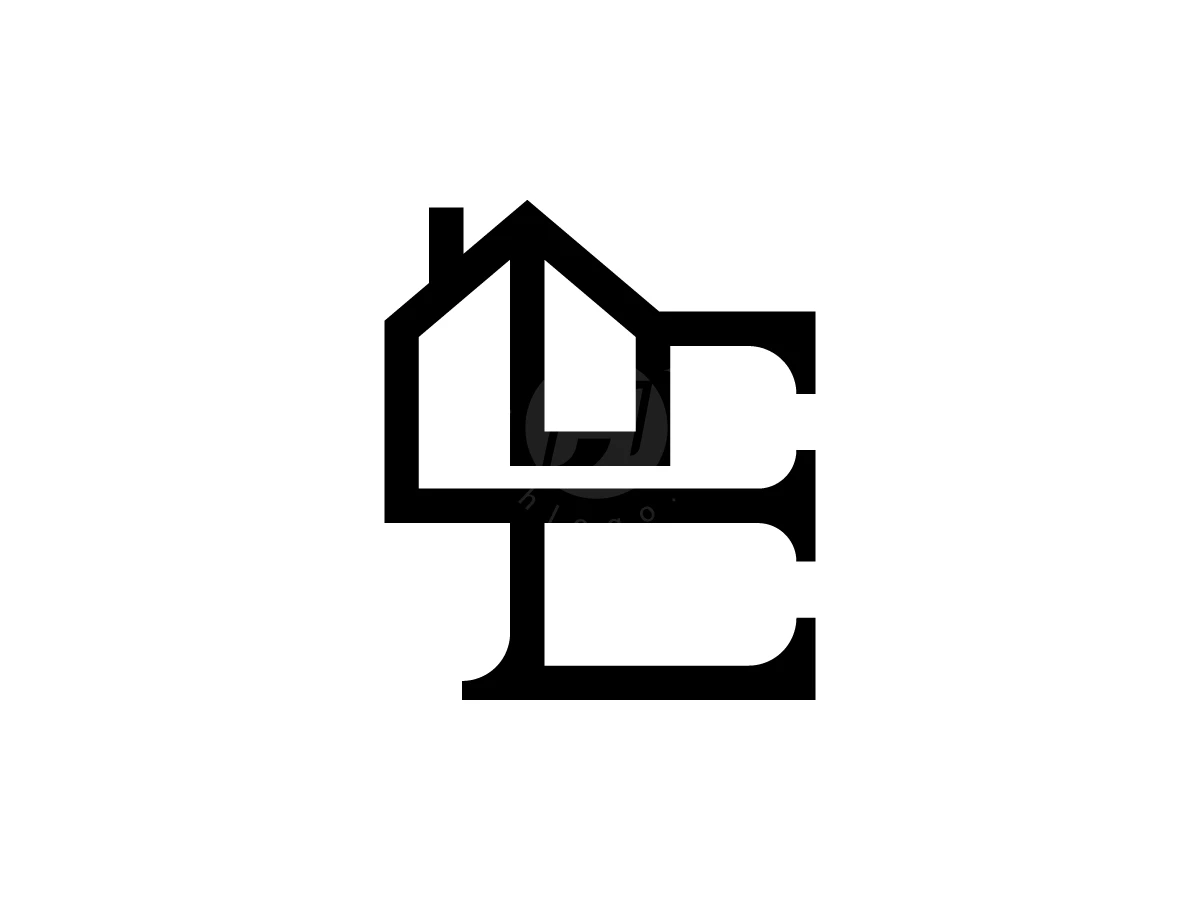 Letter E House With A Elegant Look - preview 1
