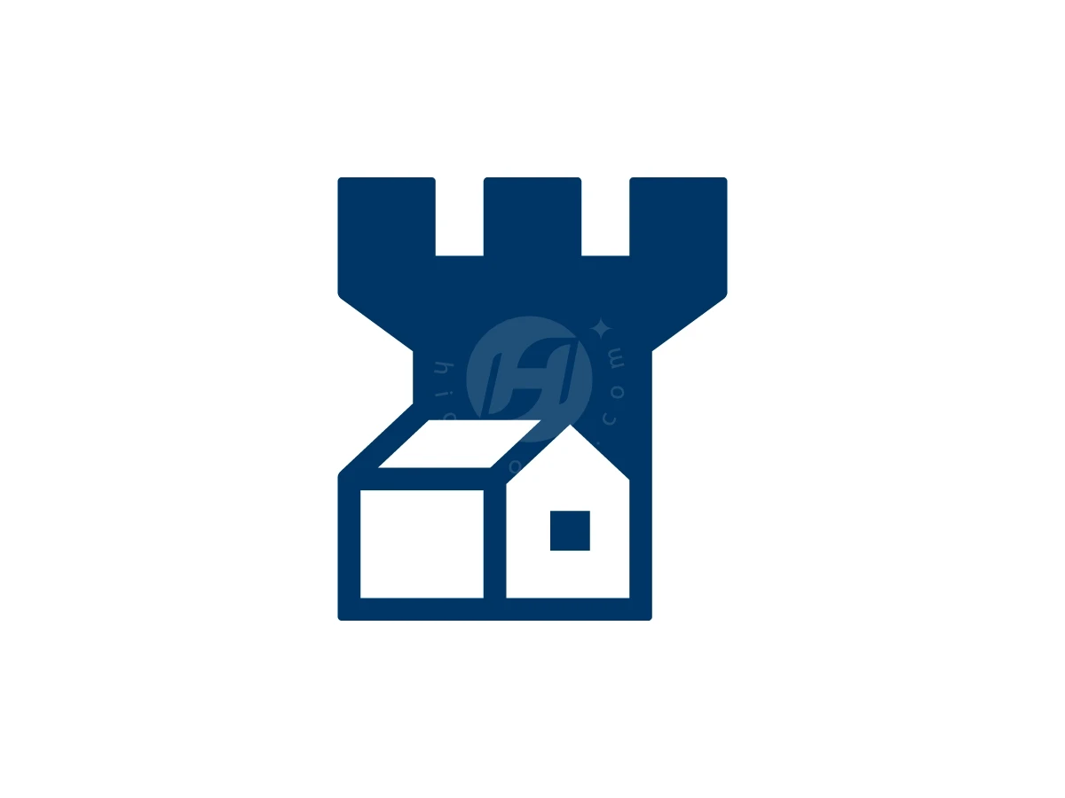 House Fortress Logo With A Modern Look - Real Estate Logo design by Muhamad Adek for sale on Highlogo