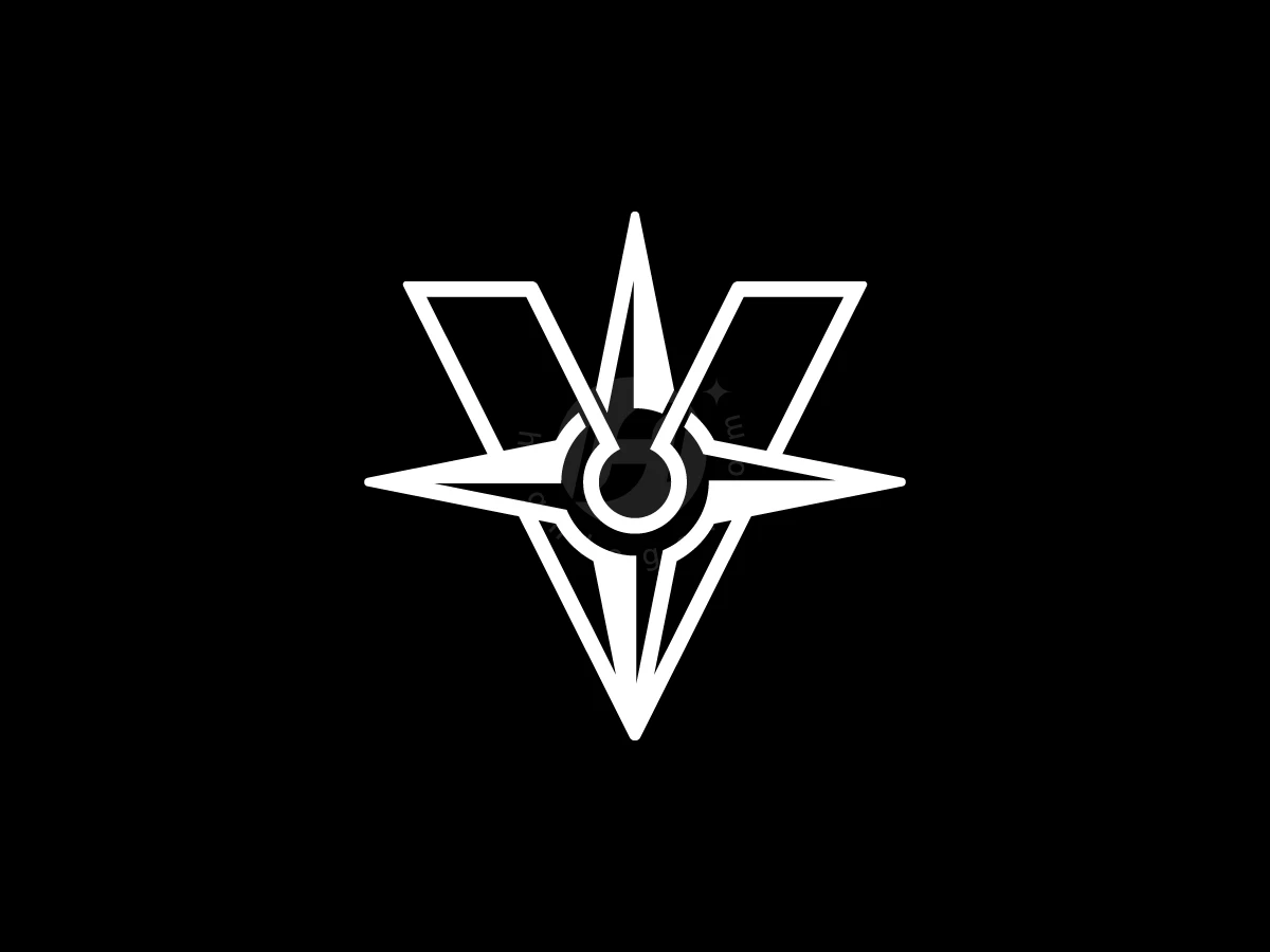 Letter V Compass Logo With A Modern Look - preview 1