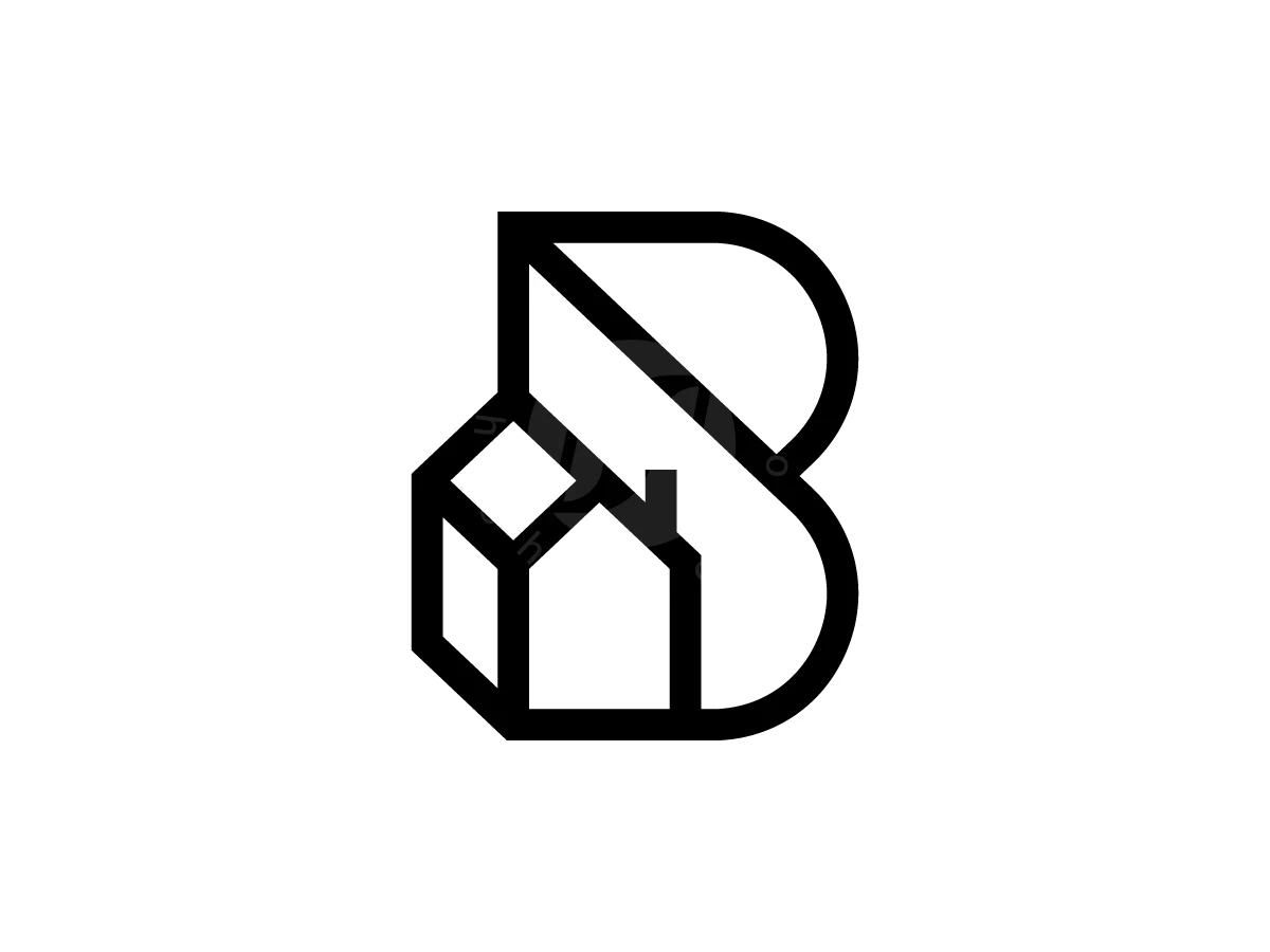Letter B House Logo With A Modern Look - Real Estate Logo design by Muhamad Adek for sale on Highlogo