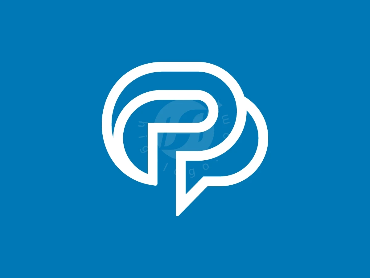 Letter P Chat Logo With A Modern Look - preview 1