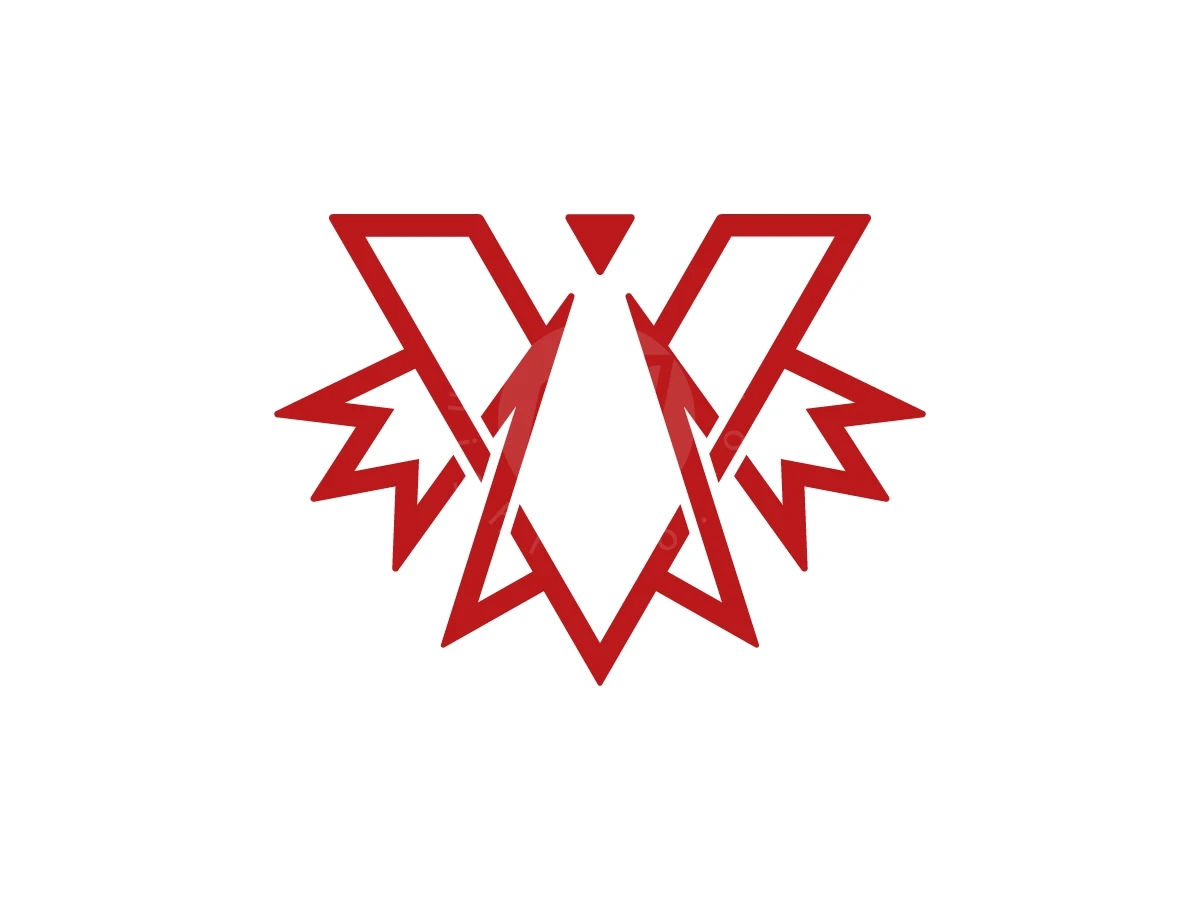 Geometric red outlines create a stylized letter V and maple leaf symbol in this modern logo.