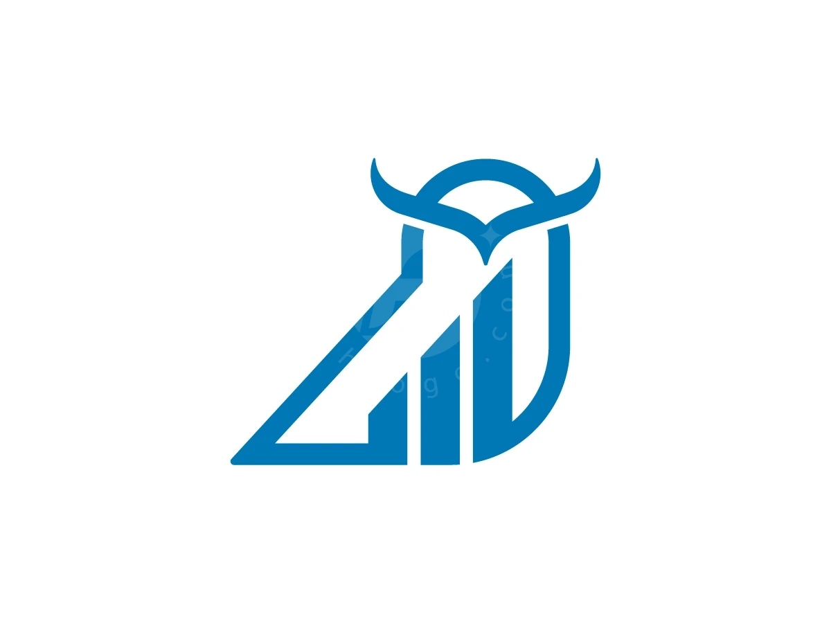 Blue geometric lines combine an owl silhouette and rising bar chart in this modern logo.