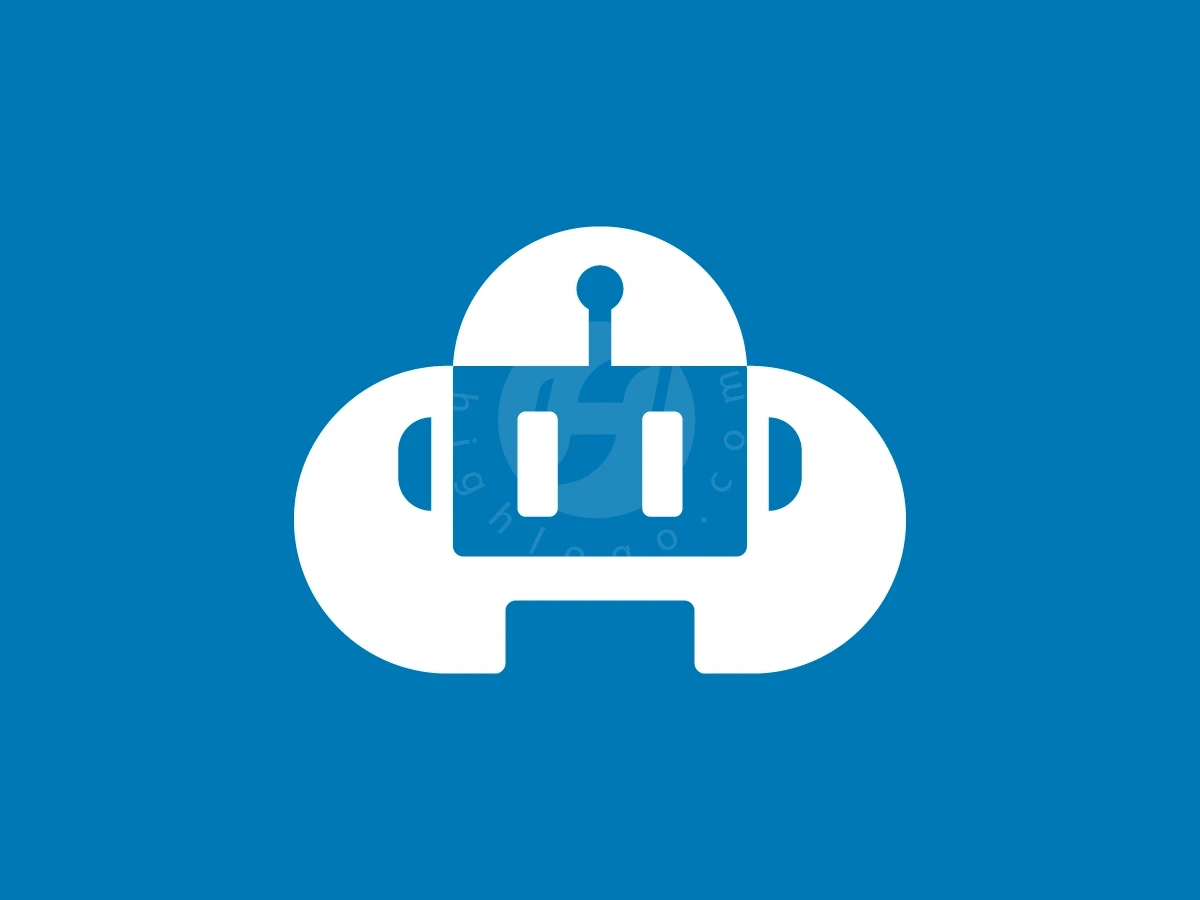 Cloud With Robot Head Logo - preview 1