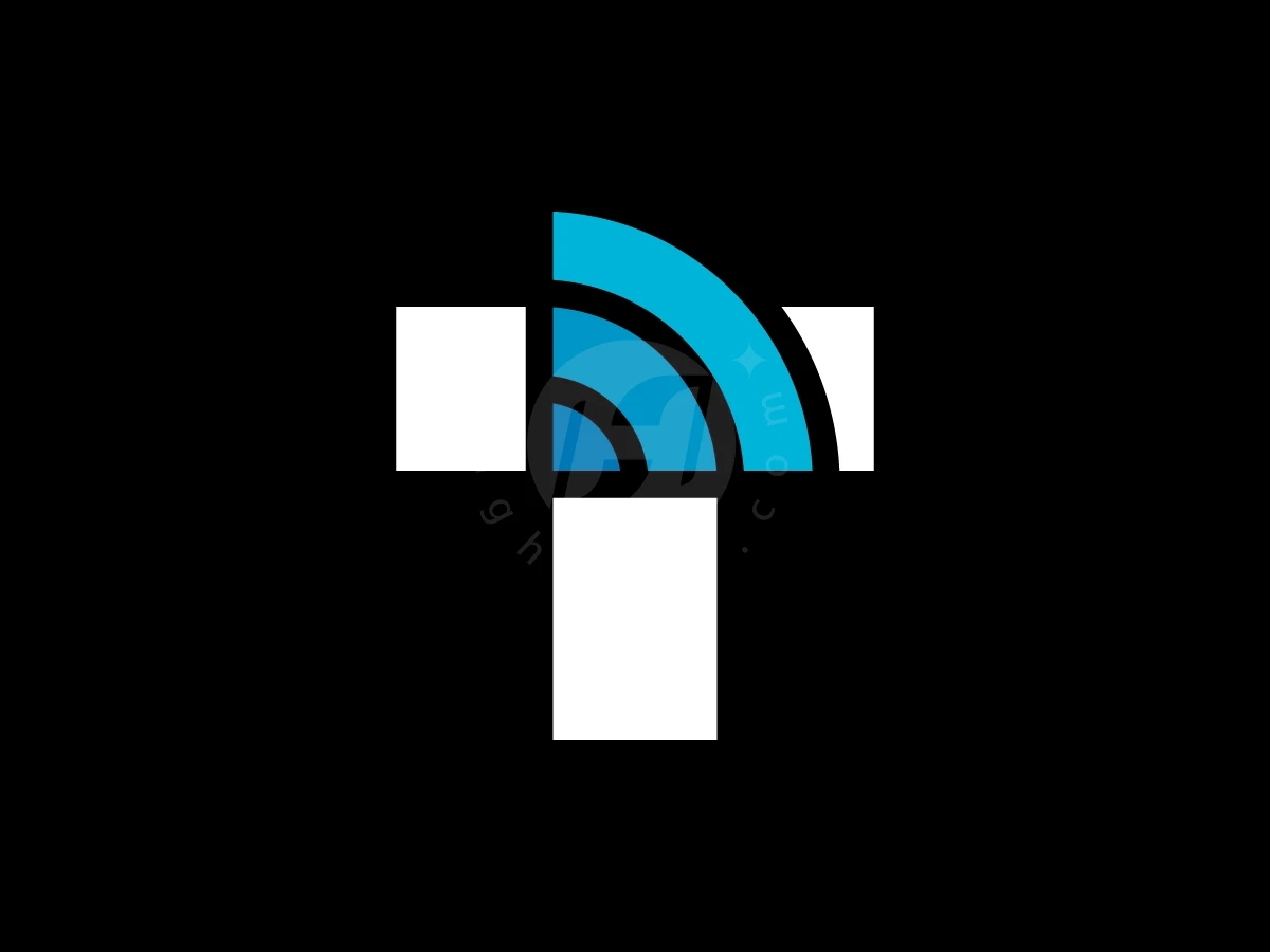 Letter T With Wifi Network Logo - preview 1