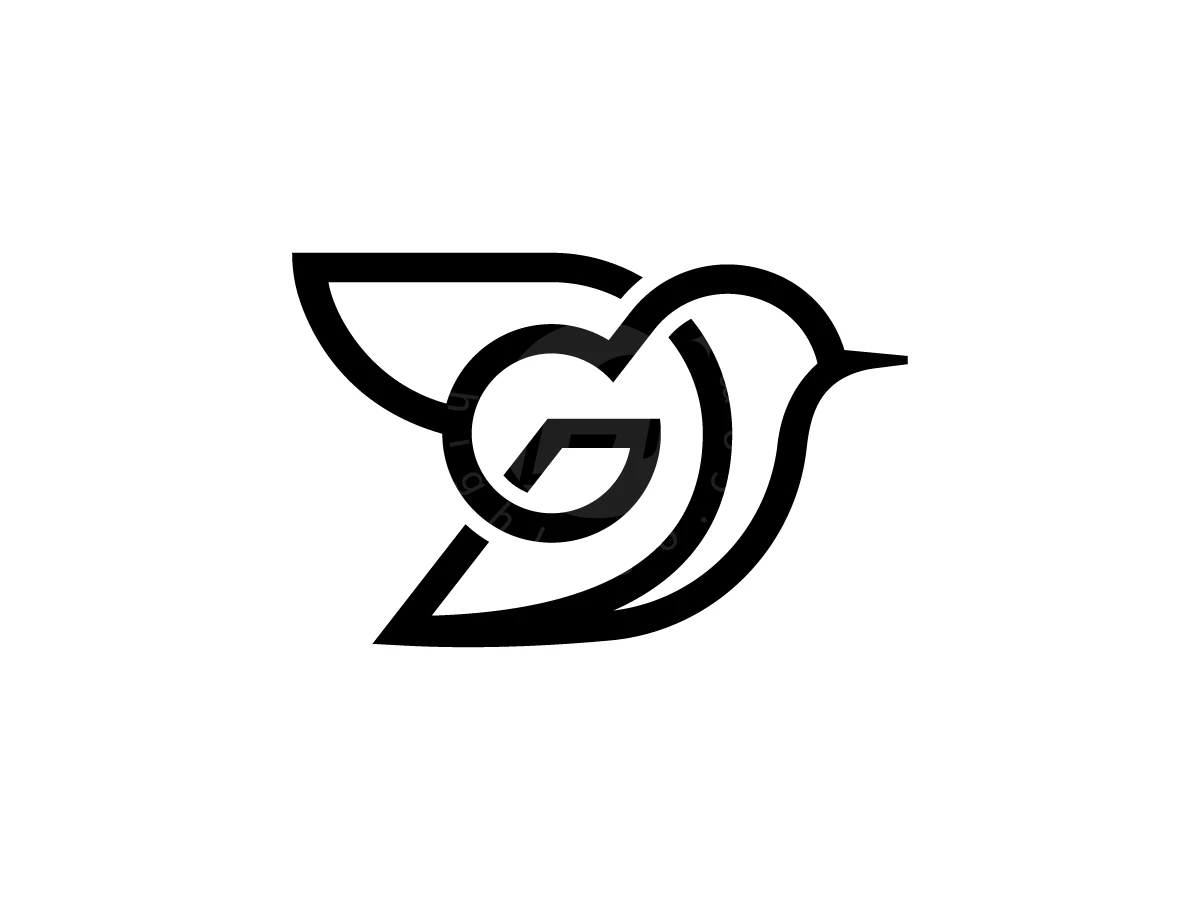 Letter G With Flying Bird Logo - Animal Logo design by Muhamad Adek for sale on Highlogo
