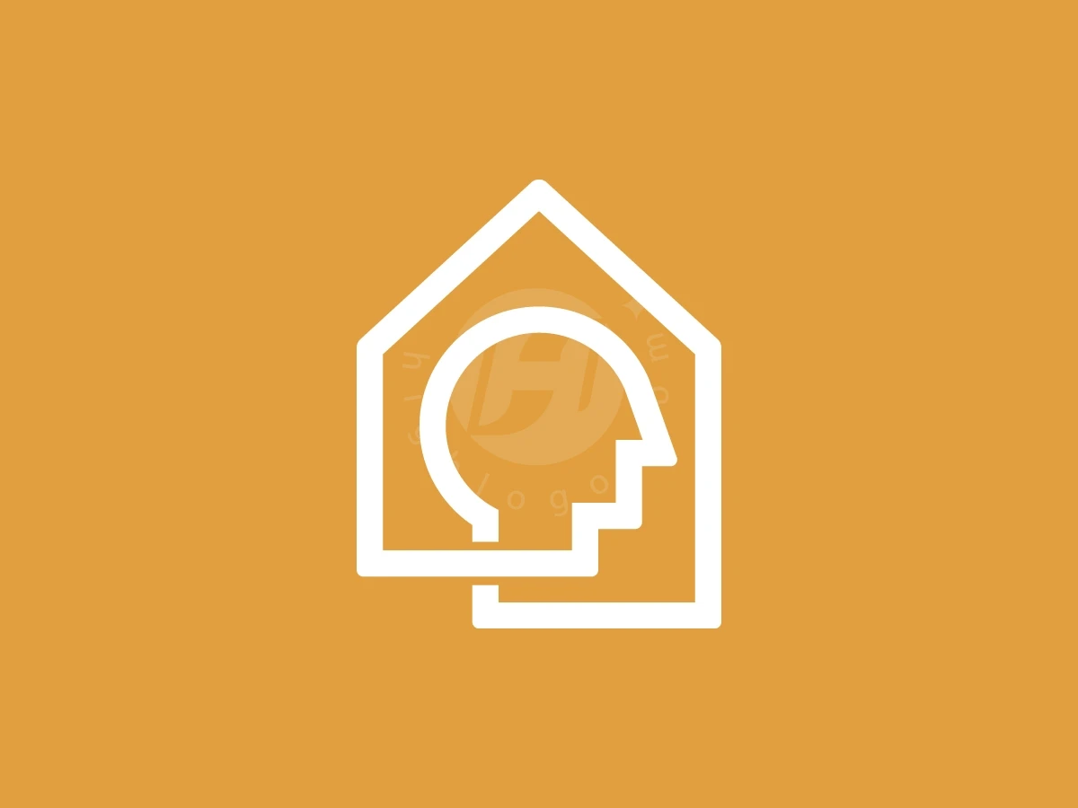 House With Human Head Logo - preview 1