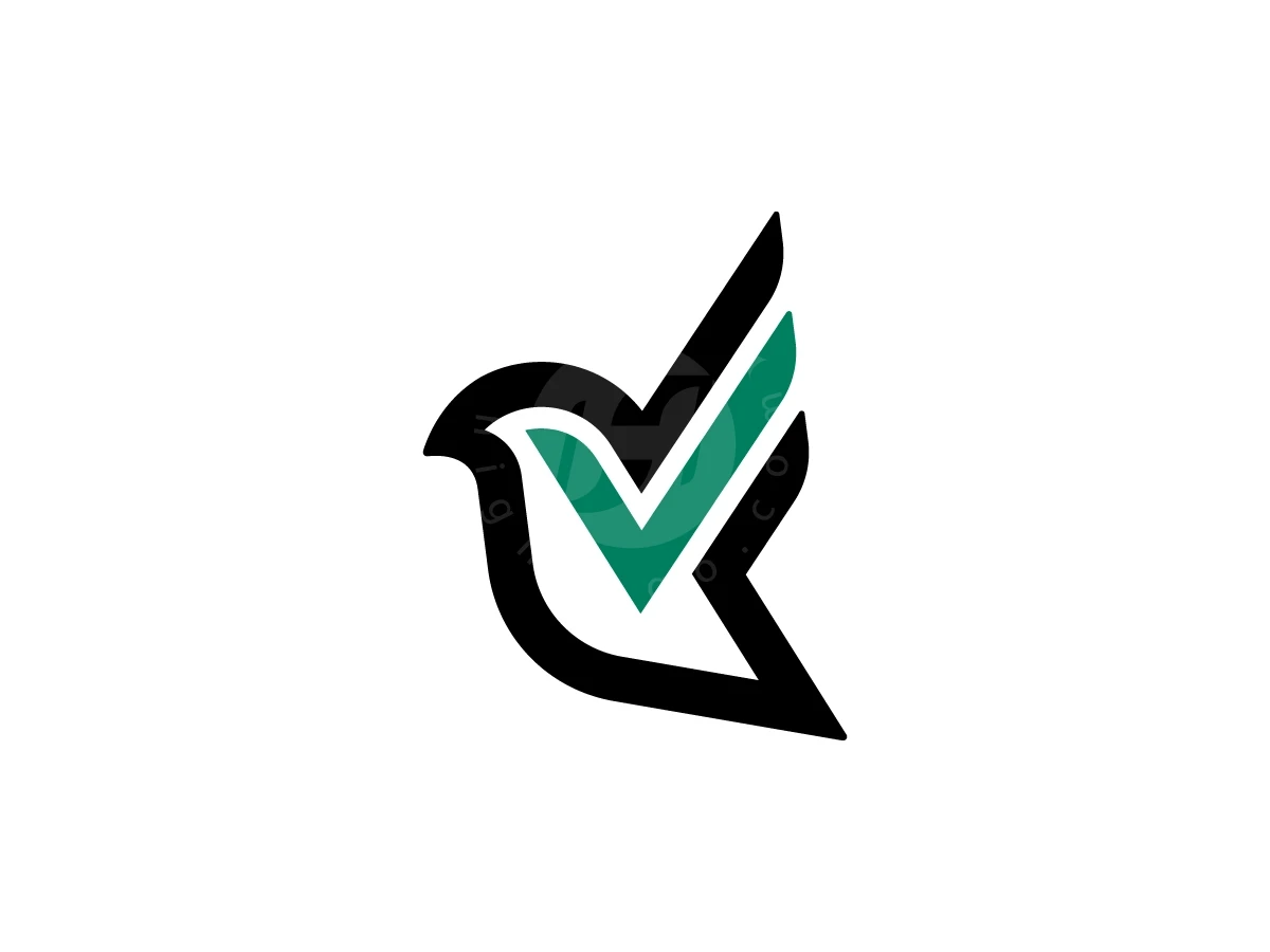 Flying Bird With Check Mark Logo - Animal Logo design by Muhamad Adek for sale on Highlogo