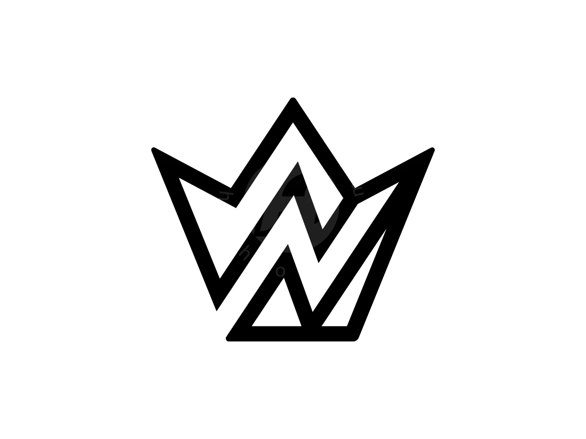 Letter N is integrated into a luxury crown logo using bold black geometric lines on white.