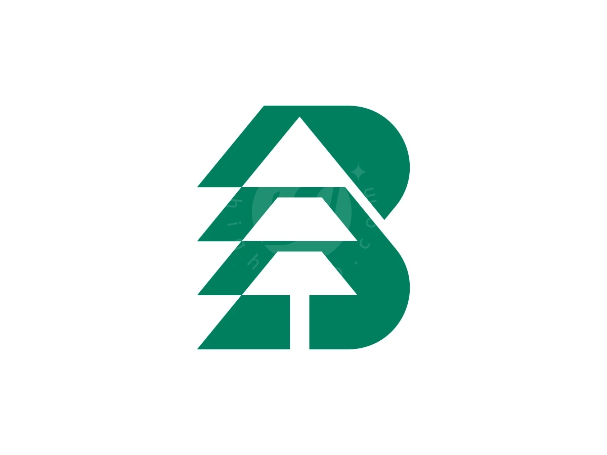 Letter B With Pine Tree Logo - General Logo design by Muhamad Adek for sale on Highlogo