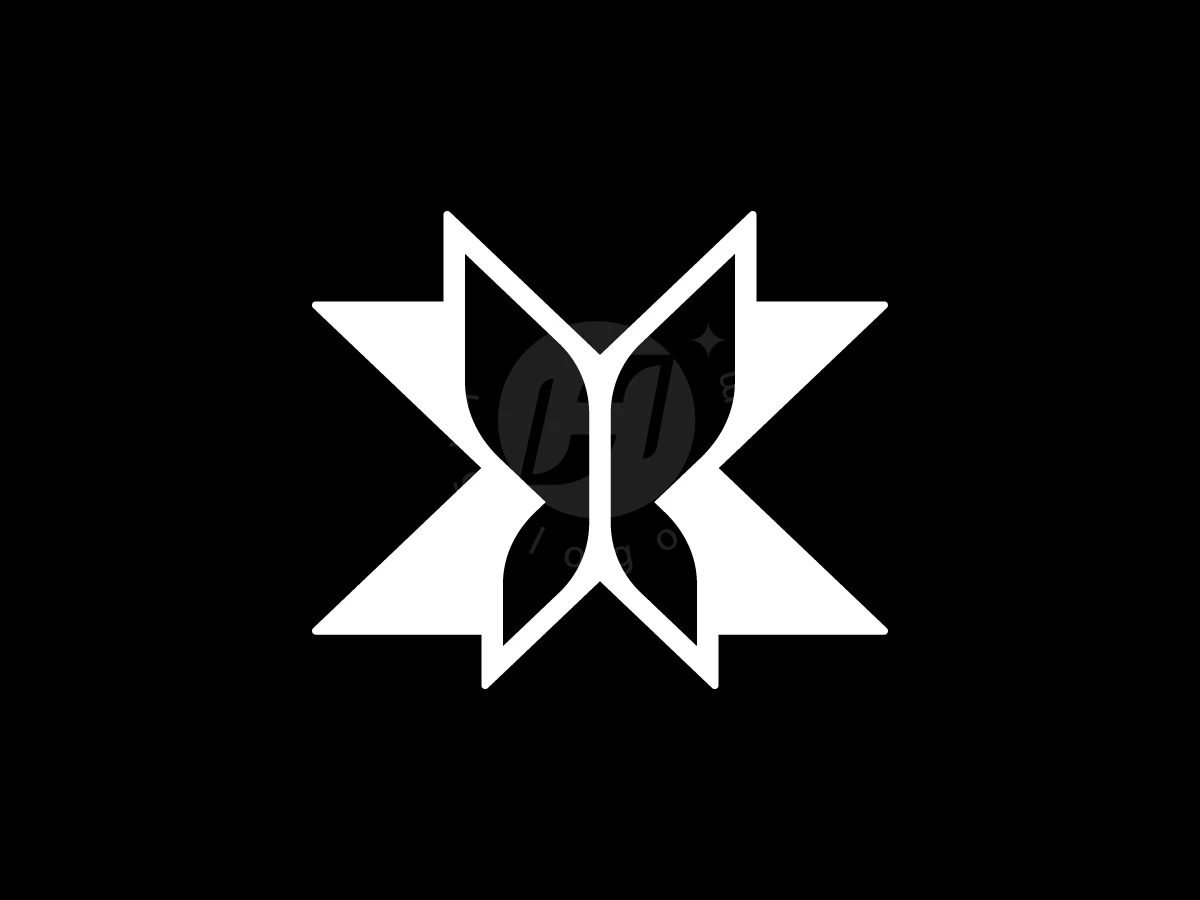 Letter X With Flying Butterfly Logo - preview 1