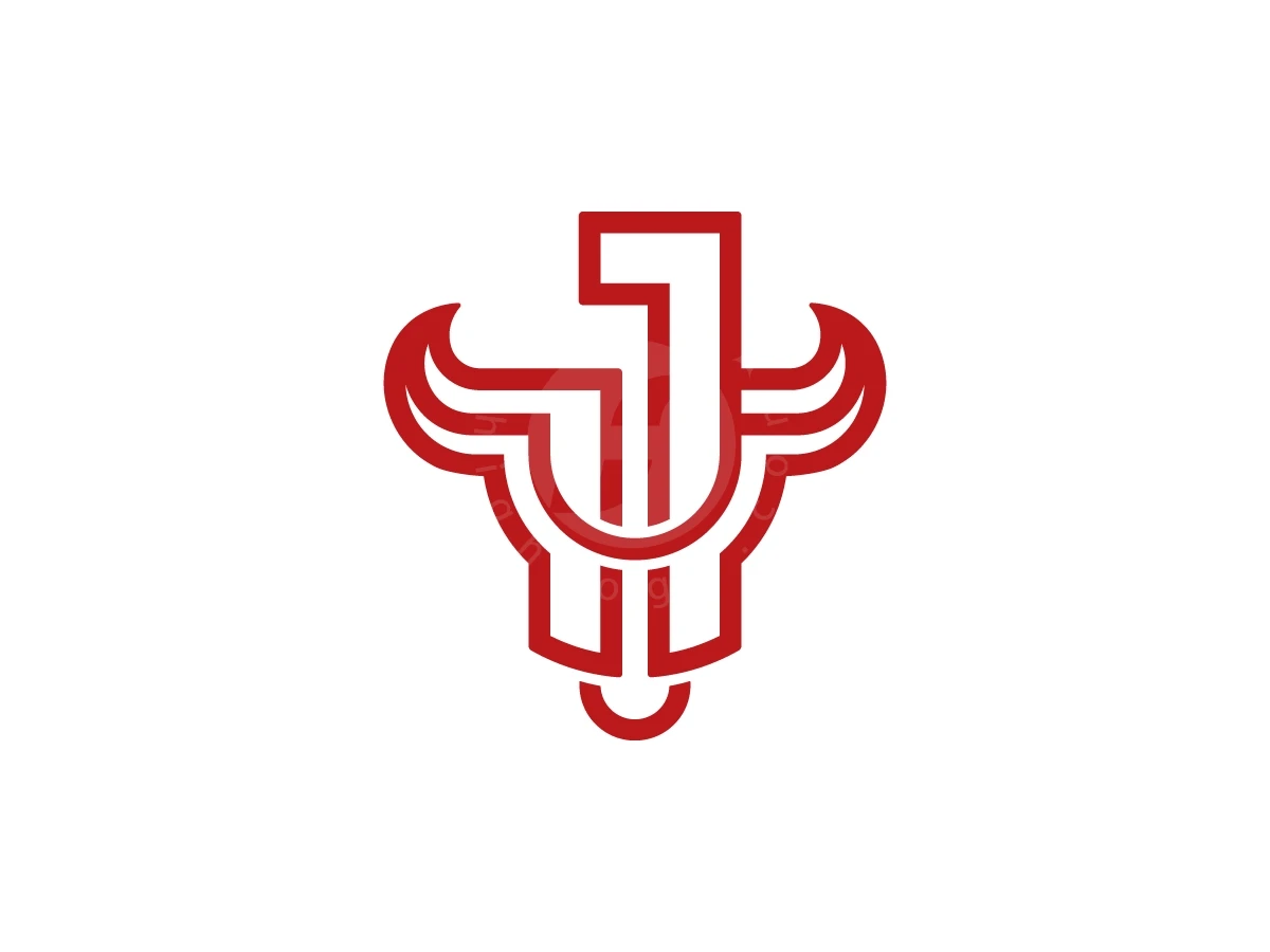 Letter J With Bull Head Logo - Animal Logo design by Muhamad Adek for sale on Highlogo