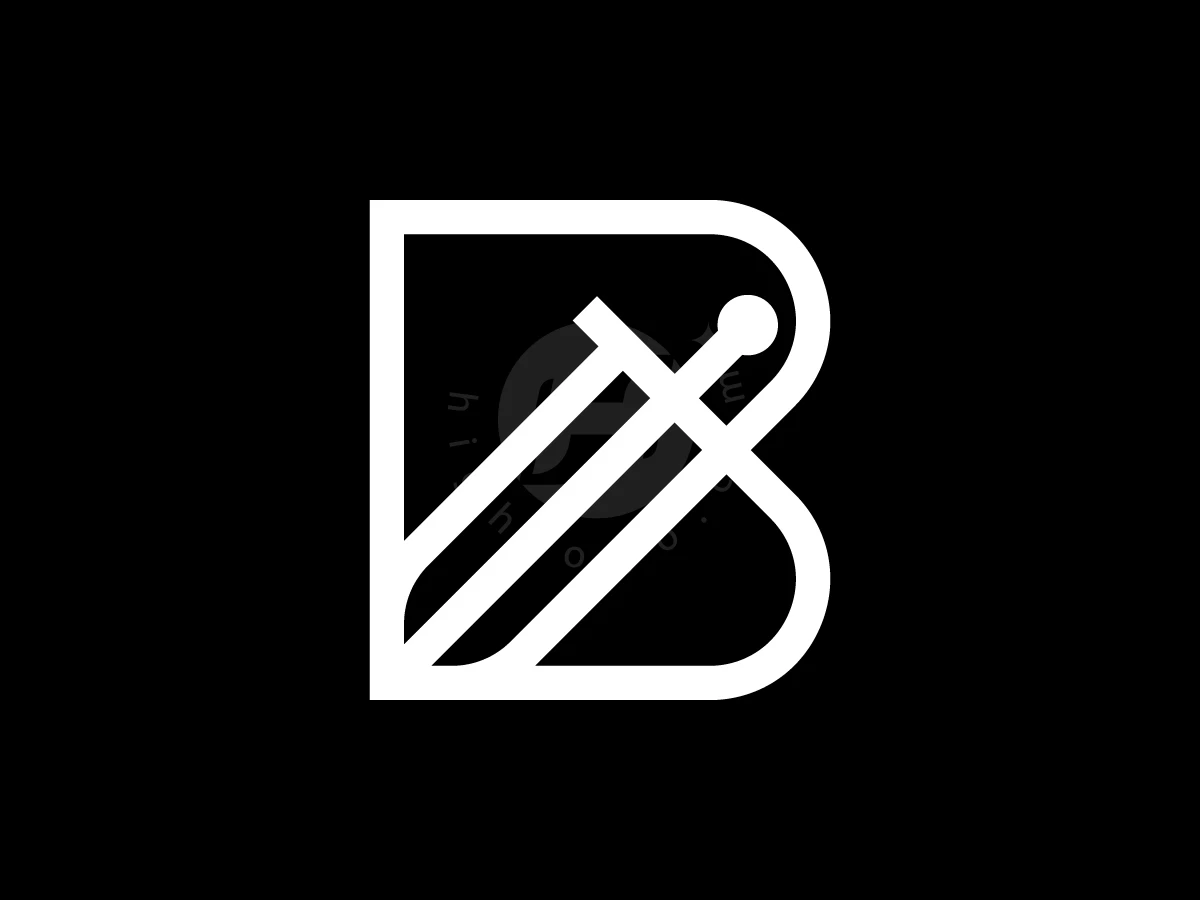 Letter B With Sword Weapon Logo - preview 1