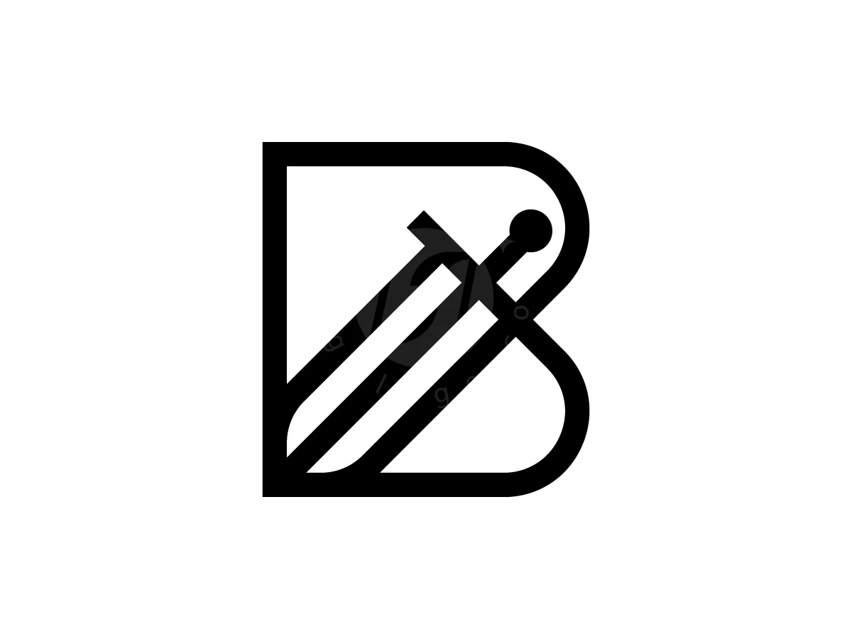 Letter B With Sword Weapon Logo - General Logo design by Muhamad Adek for sale on Highlogo