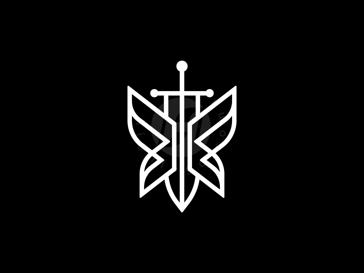 Flying Butterfly With Sword Logo - Animal Logo design by Muhamad Adek for sale on Highlogo