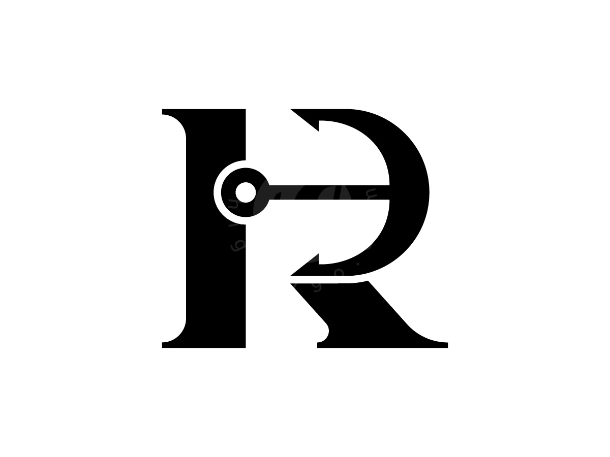 Nautical anchor points integrate into a black serif letter R logo set against a clean white background.
