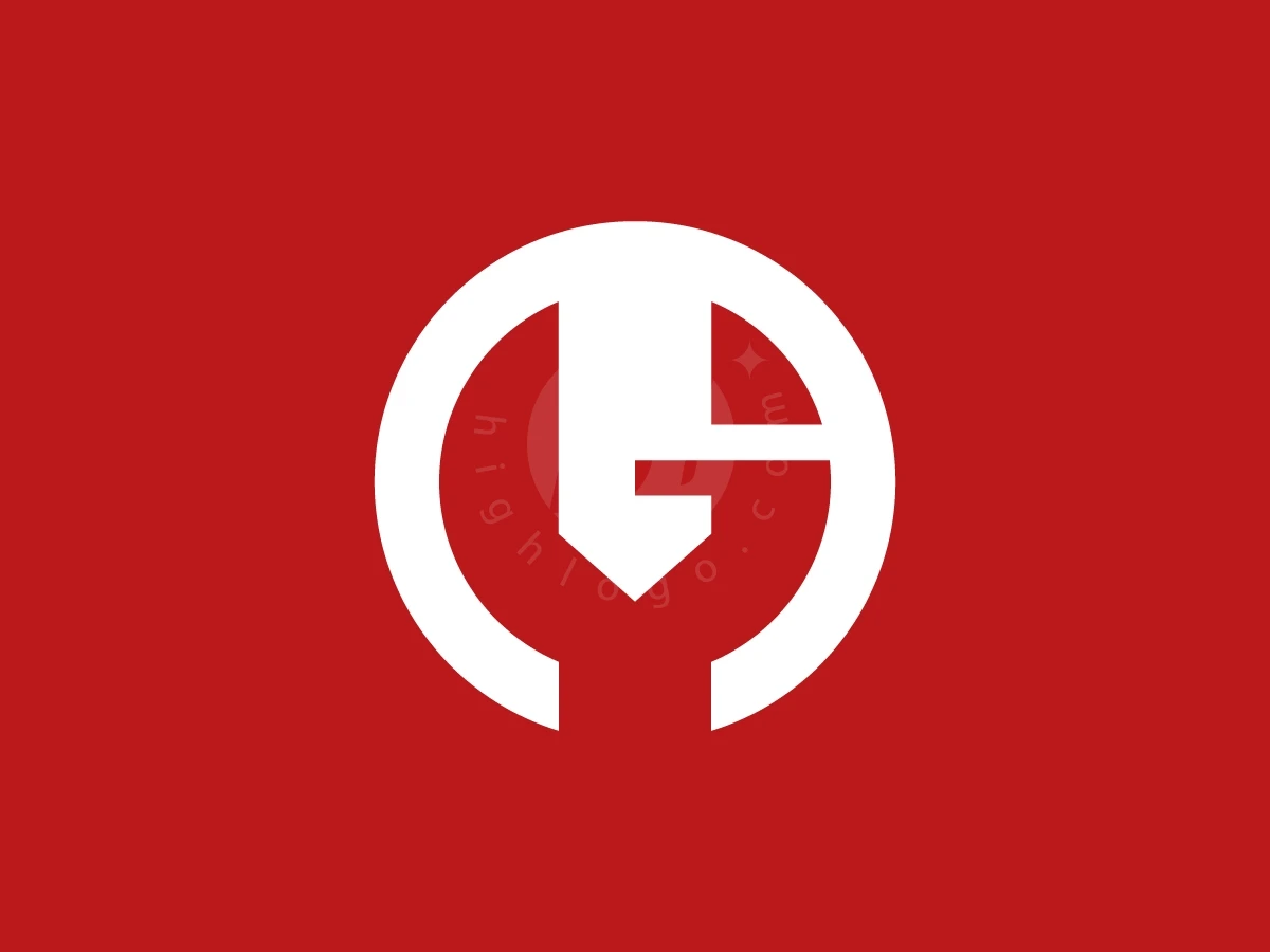 Combining a mechanic wrench and letter G, this white circular logo stands against a solid red background.