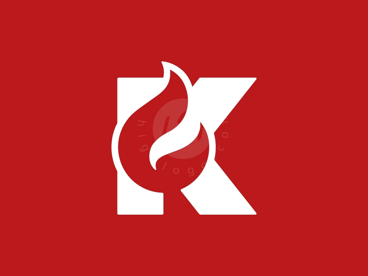 Letter K With Flame Logo - preview 1