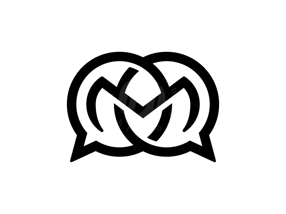 Letter M With Bubble Chat Logo - preview 1
